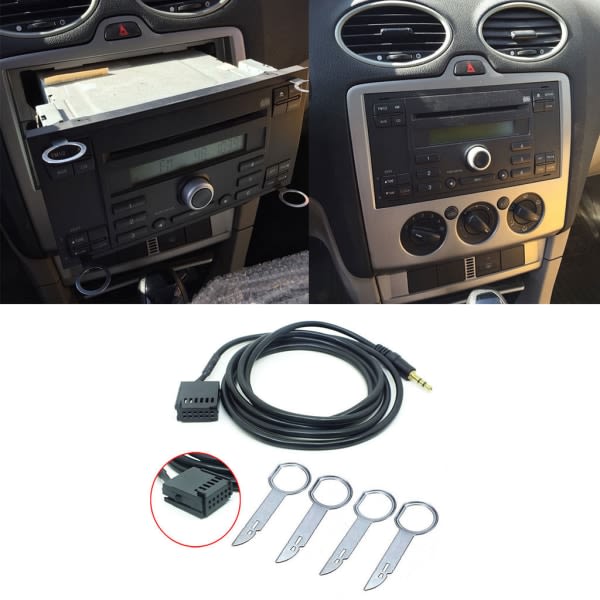 Lydinngangsadapter for Ford-6000CD for Mondeo Mk3 med Data Stereo-Auxiliary Ca szq