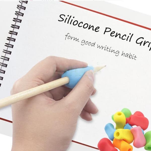 Pen Grip 6-pack - Soft Silicone - Ergonomic for Kids & Adults - Corrects Writing Posture - For Better Grip