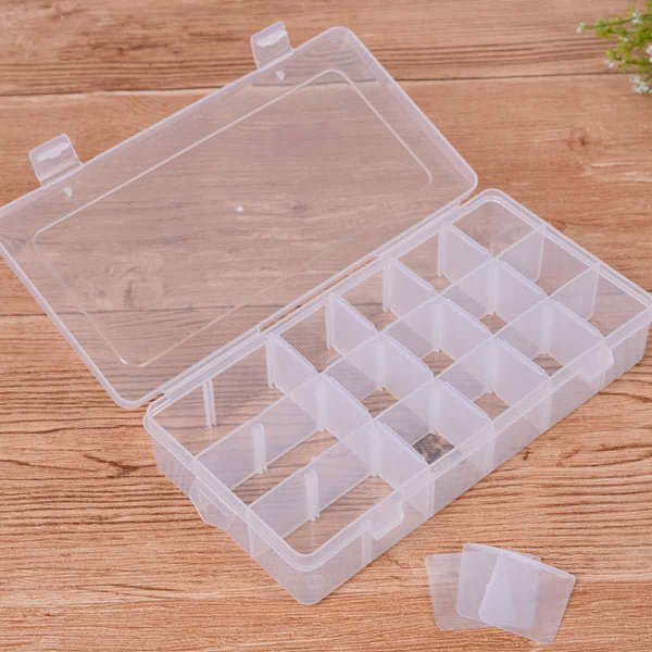 Plastic Box with Movable Compartments, Transparent Storage Box Offers Adjustable Solutions for Versatile Use, Non-Toxic and Portable