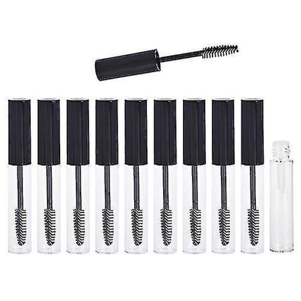 10 stk tomme øjenvipper mascara rør flaske væske plast beholder kosmetisk beholder med sort låg 10 ml-mxbc
