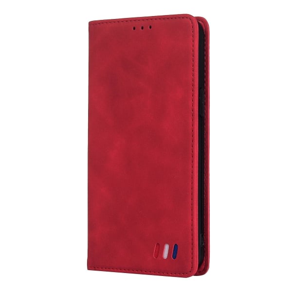 Kompatibel med Iphone 12 Pro Max Case Magnetstängning Plånbok Bok Flip Folio Stativ Cover Läderfodral Stötsäker - Röd null ingen