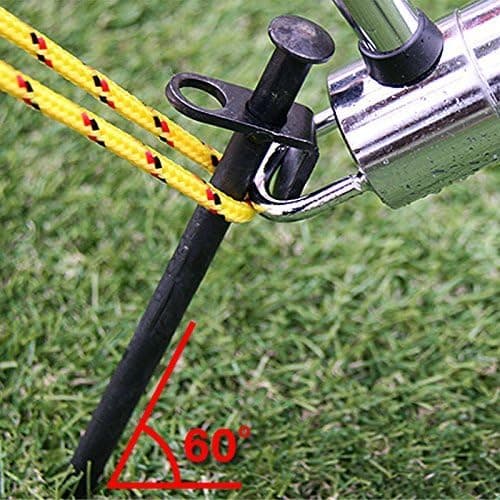 Sett med 4 sterke stålplugger med spikerhode for camping, strand, snø_tfrf