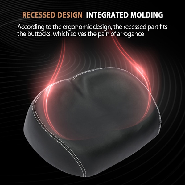 Noseless cykelsadel, extra bred cykelsits med ergonomisk design, högkvalitativt vattentätt PU-läder, universell passform, halkfri tjock vaddering för