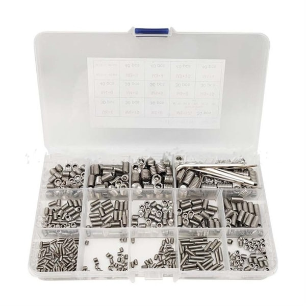 520-osainen Bultar Sortiment Kit Set Skruv Insexhuvud