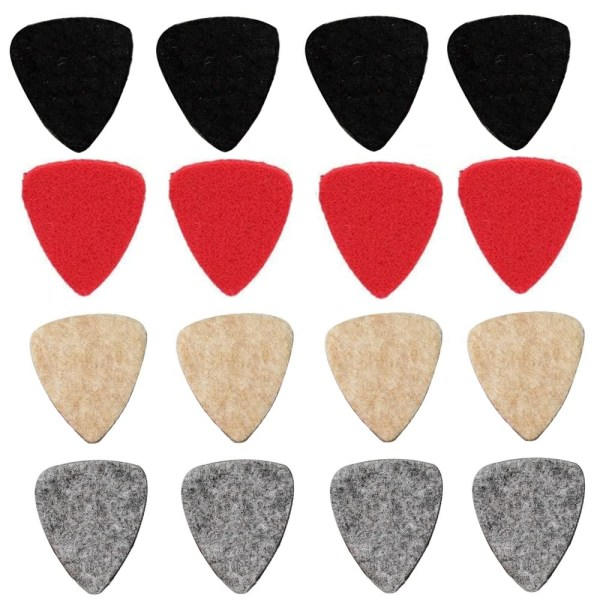 16 st gitarrplektrum Ukuleleplektrum Ull Filt Plektrum Flerfärgad