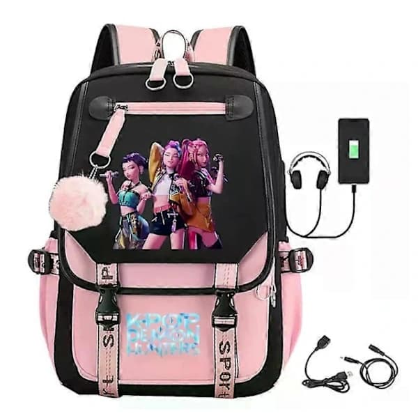 K-Pop Demon Hunters Anime Ryggsäck Söt Tecknad Väska För Studenter B B