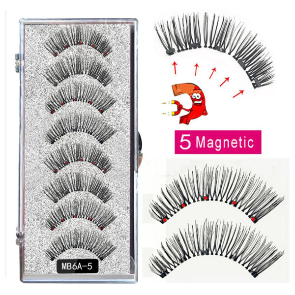 3D Magnetiske Vippeextensions Håndlavede Kunstige Kunstige Faux Cils MB9A One Size