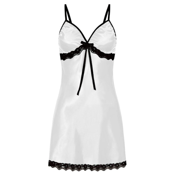 Dame Mode V-hals Sexet Blonde Natkjole Pyjamas Hjemmetøj Hvid white 2XL