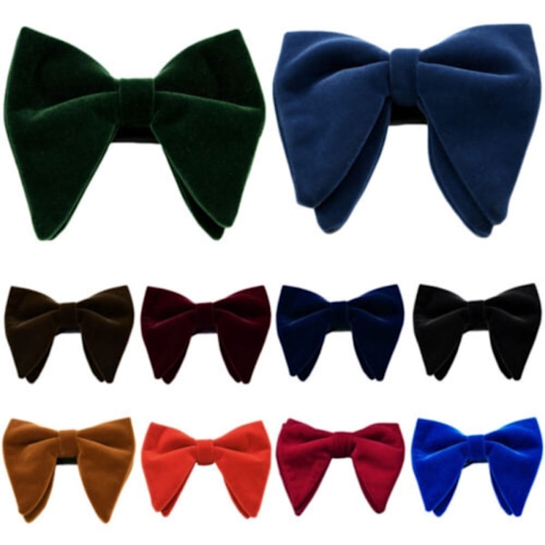 Mænd Oversized Butterfly Solid Velvet Butterfly Bryllupsfest Smoking Justerbar Red