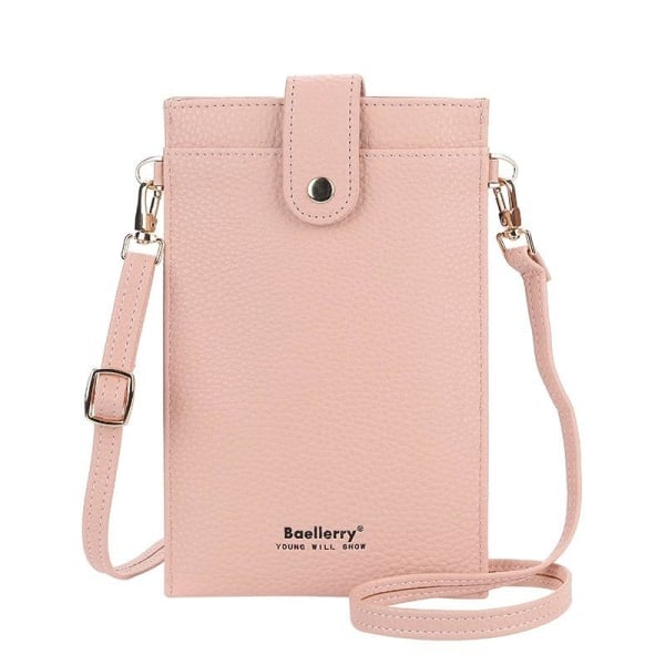Mobilveske skulderreim lommebok for mobil iPhone rosa rosa