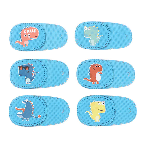 6 stk Amblyopia øyelapp for briller barn voksne late øyne Dinosaur Left Eye