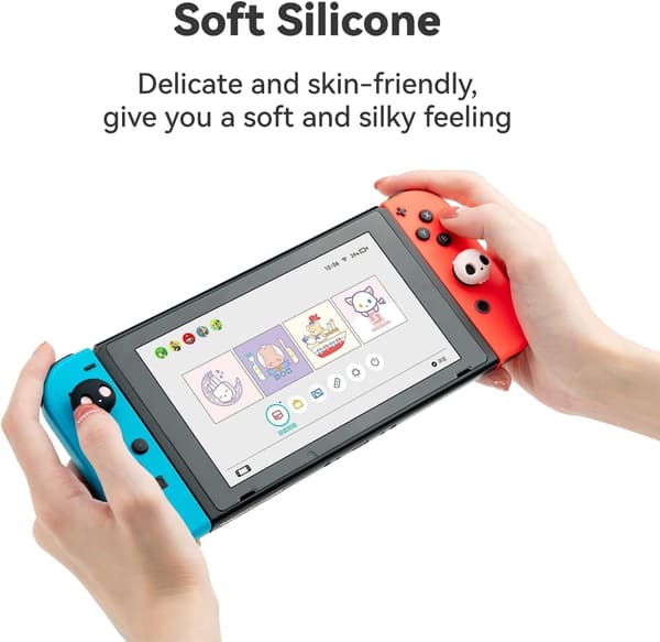 Söta silikon Joy-Con tumgreppsskydd, joystickskydd kompatibelt med Nintendo Switch/OLED/Switch Lite, 4 st - Rosa Dödskalle