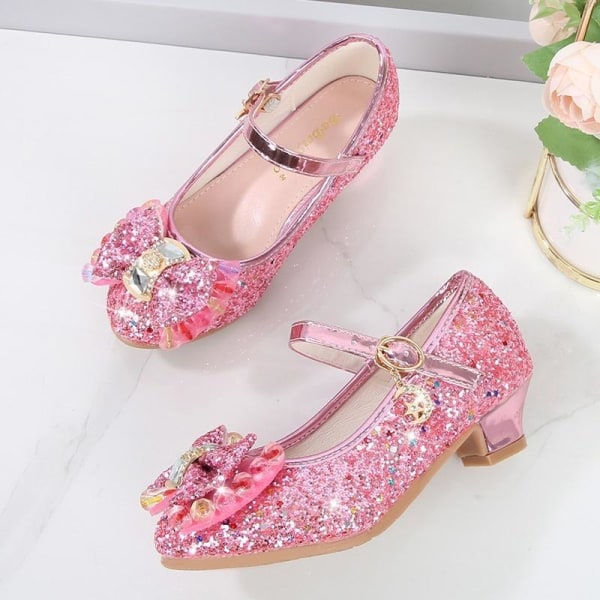 elsa prinsesse sko barn pige med pailletter guldfarvet 19cm / size30 19cm / size30
