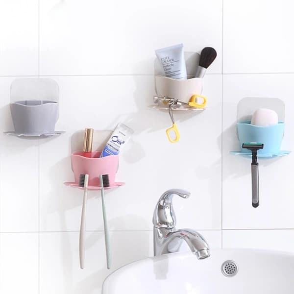 Toothbrush Wall Mount Self-Adhesive Holder for Bathroom Organization