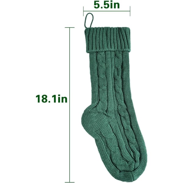 CDQ 3-pak strikkede julestrømper 18,1 tommer julestrømper Festdekorasjoner