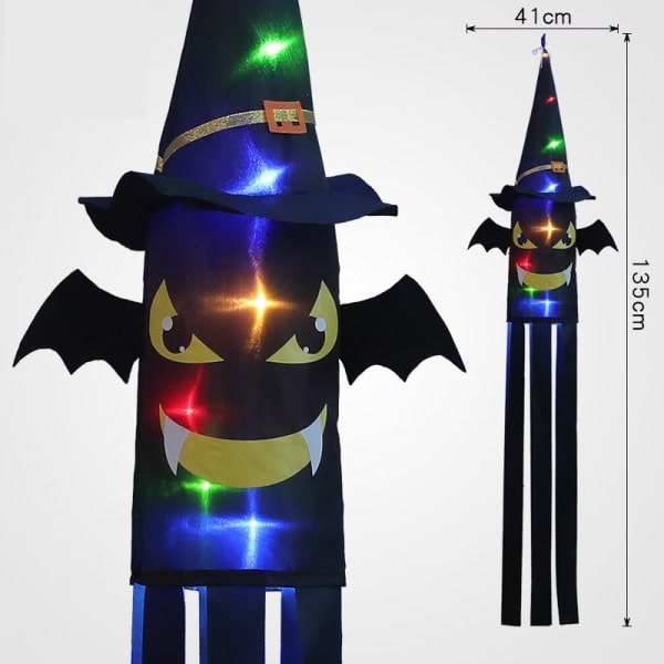 Halloween-juhlan värikkäät valot Noitakorkki Lepakko Kurpitsa Luuranko Luuranko Lepakko Ripustettavat valot
