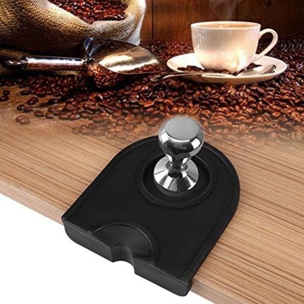 Multifunktionel Kaffe Anti-Slip Måtte Fortykkelse Skridsikker Slidstyrke Station Anti-Slip Måtte Holder Espresso Silikonemåtte (sort)
