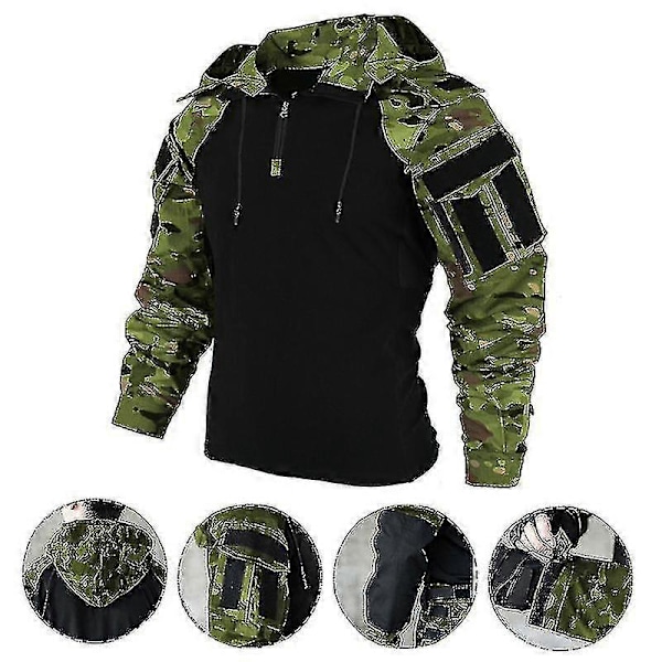 Taktinen miesten paita US Camo Military Combat T-paita Airsoft Paintball Camping Metsästysvaatteet Erinomainen L