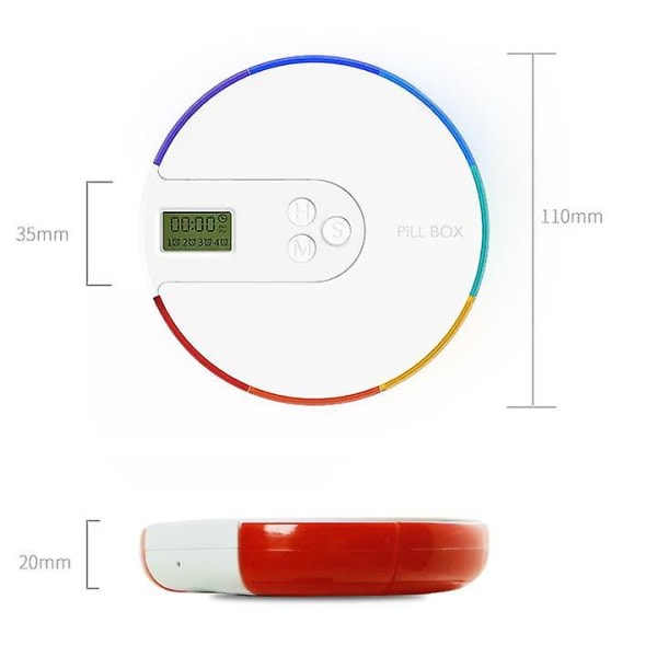 CDQ Automatisk tablettdispenser med 7-dagars elektronisk organizer(grön)