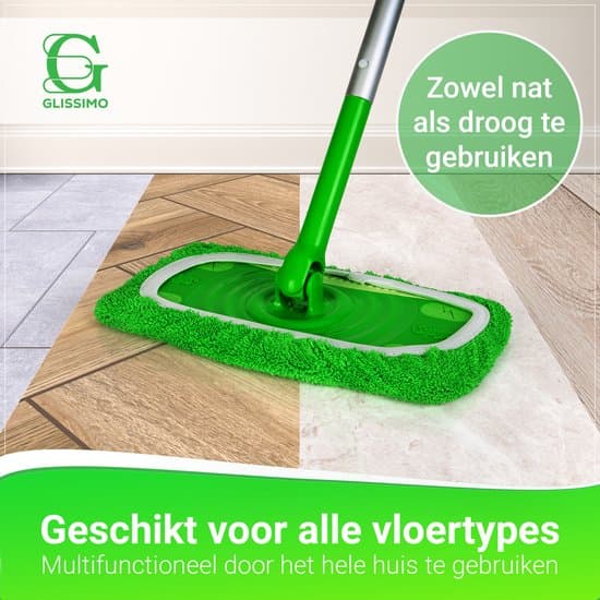 Genanvendelige moppepuder til Swiffer Sweeper, 10-pak mikrofiber våd- og tør-moppepuder, vaskbare til træ-, flise- og laminatgulve