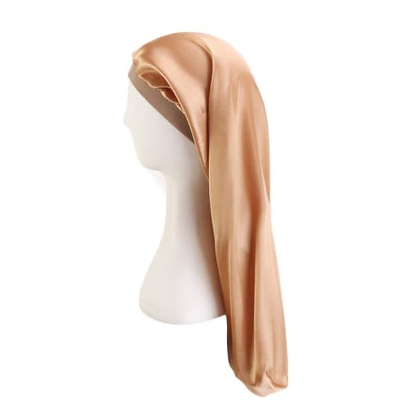 Satin Bonnet Ekstra Stor Silkehette med Gull