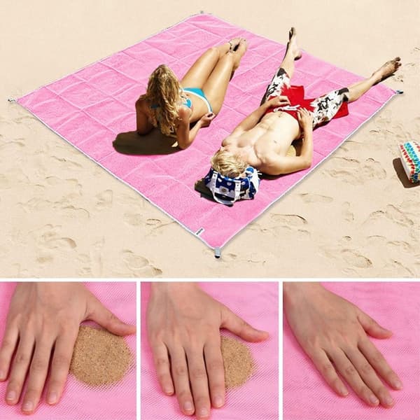 Sandfri Strandmatta 2x2m - Rosa Pink Rosa
