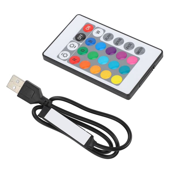 USB Bluetooth RGB Lyslistkontroller med fjernkontroll for 4-pinners 5V LED-lyslist_tfrf