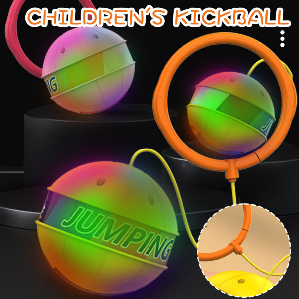 Färgglad glödande studsande boll Vibrerande Sensorisk träningsleksak Blinkande Skip Ball Toy For Kids Keltainen