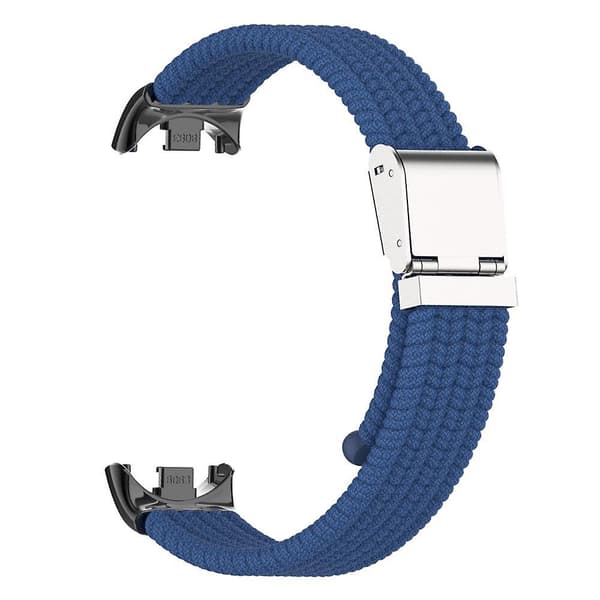 För Xiaomi Smart Band 8 Flätat Nylon Klockarmband Justerbart Spänne Elastiskt Band Dark Blue