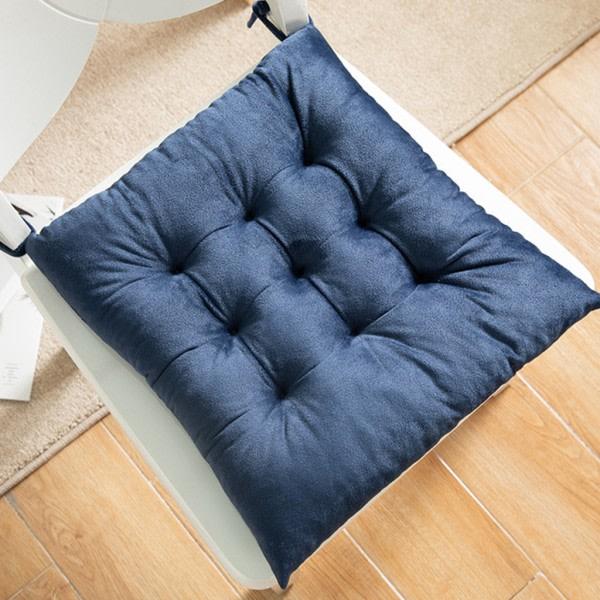 40x40 cm Kristalliini Sametti Neliö Istuinpehmuste Solmulla Yksivärinen Paksu Tuolin Pehmuste Tatamimatto Lattialle Istuva Pehmuste Kotitoimiston Sisustukseen Tummansininen