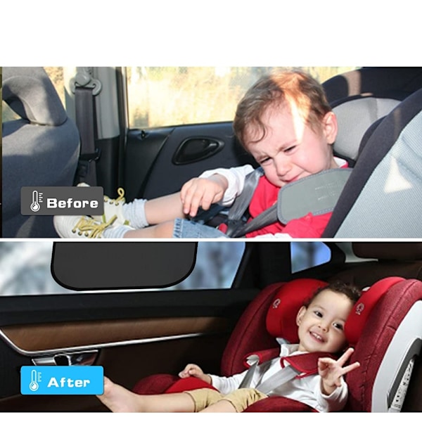 Bilsolskydd, solskydd bil baby för UV-skydd värmeskydd, 2 st universal solskydd bilnät för barn baby vuxna husdjur, hopfällbar