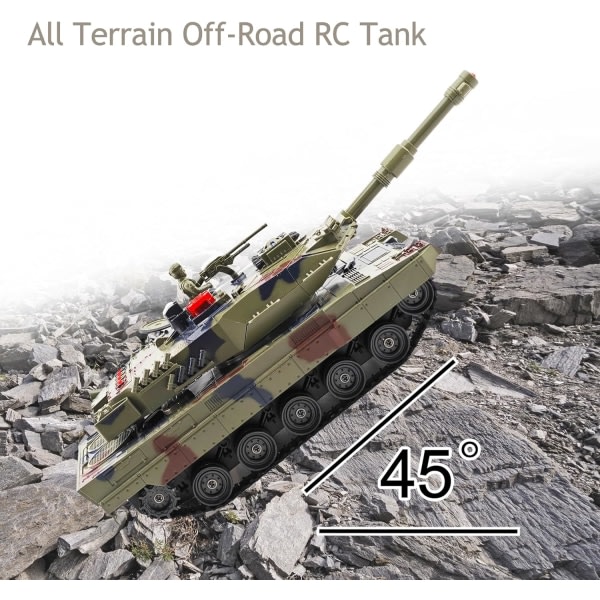 Fjärrkontrol tank for pojkar Army Tank Smoke Lights & Sounds