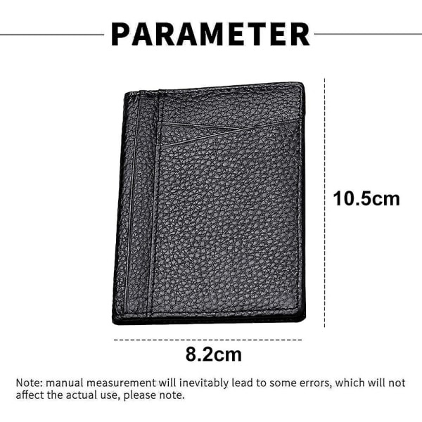 Kortholder Tegnebog Til Kvinder/Mænd Med ID-Vindue Møntpung Gave Smal Minimalistisk Lille Tegnebog, 10,5*8,2 cm Sort
