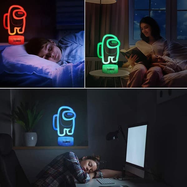 3D-lampe Nattlys Among Us Leke for gutter Barn Julegaver
