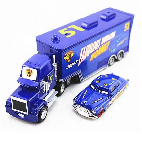 Pixar Cars No.51 Doc Hudson Hornet Mack Truck & Racer Diecast Toy Car 1:55 Lös