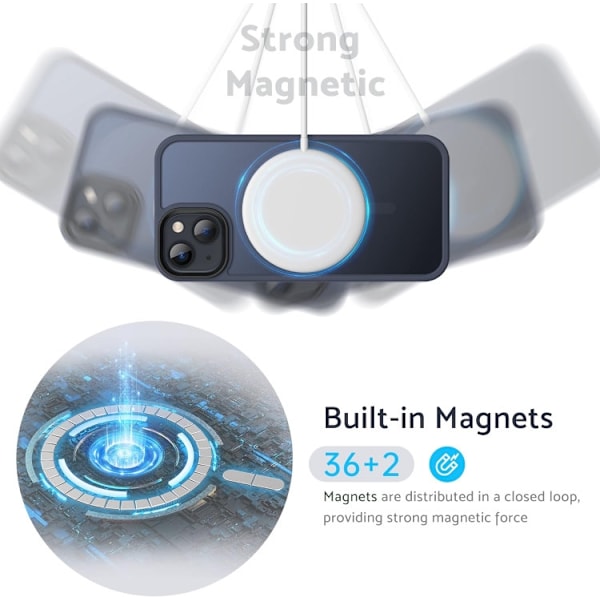 iPhone 13 - MagSafe Skal Stötdämpande Silikon Matt Blå