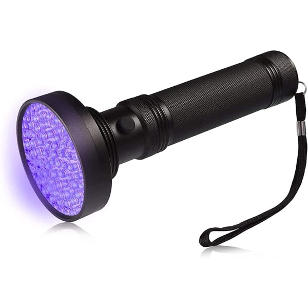 CDQ UV ficklampa Torch Light 100 Ultra Violet LEDs-Svart