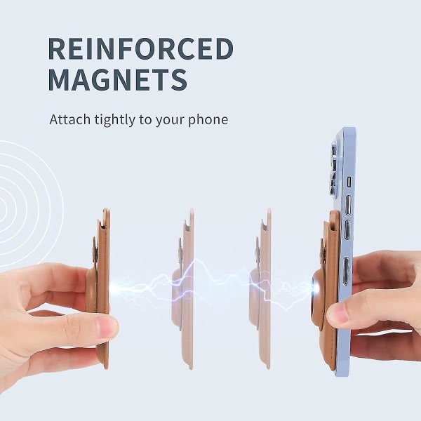 Magsafe kortlånbok kompatibel Iphone 12/13-serien med AirTag ficka Magnetisk plånbokskorthållare i läder Orange