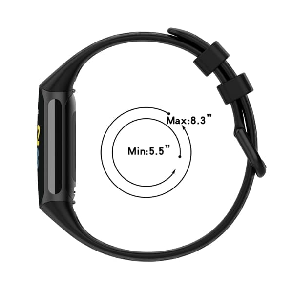 Silikoniranneke Fitbit Charge 5 / 6 - Musta-tfrf