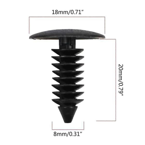 Bil Push Rivet - Støtfanger Festeklips 8mm Hullstørrelse Dørpanel_tfrf