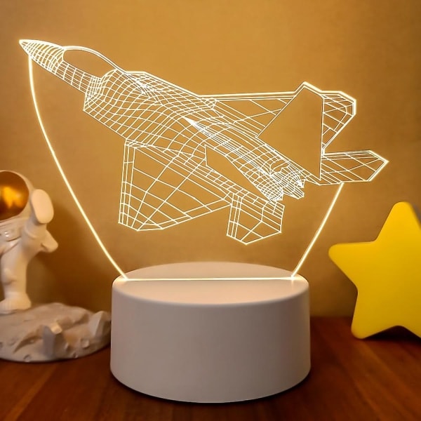 Nyhet 3D Nattljus Bulldozer Lastbil Grävmaskin Bil Flygplan Fordon LED Nattlampa För Barn Bord Dekorativ Lampa Barn Present