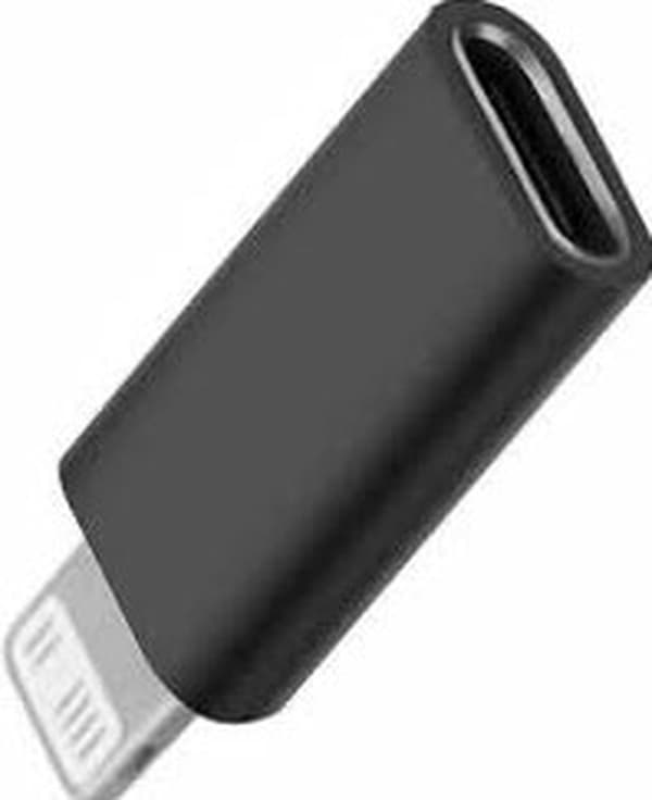 Musta USB-C–Lightning-adapteri – puhelimille, tableteille, muille Lightning-laitteille