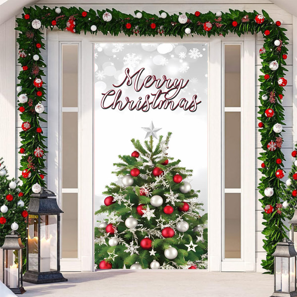 Jul Snømann Deksel God Jul Dørdekorasjoner Vinter Snømann Bakgrunn Bakgrunn Banner for Ytterdør Veranda Xmas