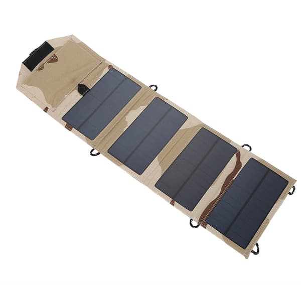 5V 7W Bærbar Foldbar Solpanel Oplader Telefon USB Power Bank til Rejser Camping (Ørken)