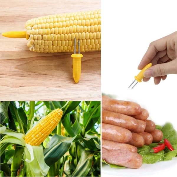 Maiskolber Grimma, 10 stk Maiskolber Spid, Grillspyd Mat Fruktgafler, Maisholder Maiskolbe Nål For Bbq 20stk