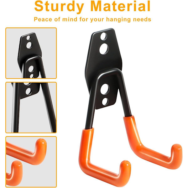 2-pack - Heavy Duty - Wall Mountable - Tool Organizer - Metal Hooks - Universal Hooks - Suitable - Ladders