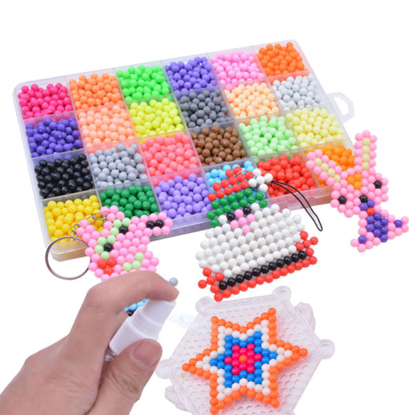 Kids Aquabeads Vatten Sticky Beads 24 färger DIY Set - Perfekt