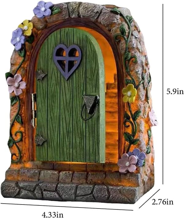 Perfekt miniature Fe Gnome Husport med solcelledrevne LED-lys - Perfet_tfrf