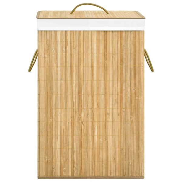 vidaXL Pyykkikori bambu 2 osastolla 72 L -tfrf Brown Brun