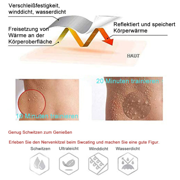 Högpresterande bastuoveraller träningssvett bastudräkt bastu schwarz zdq